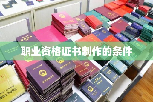 思茅职业资格证书制作的条件